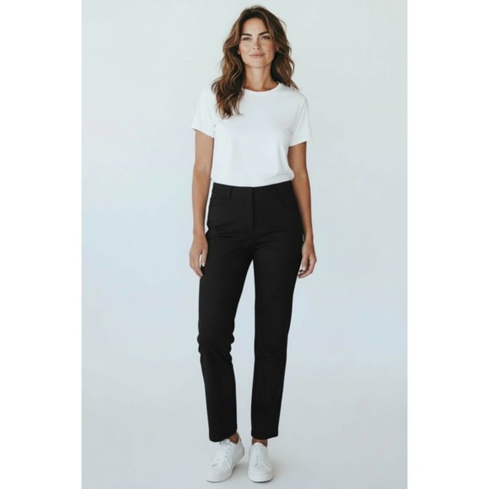 Calvin Klein Black‎ Straight Leg Dress Pants Women Size 6 Polyester Blend Office